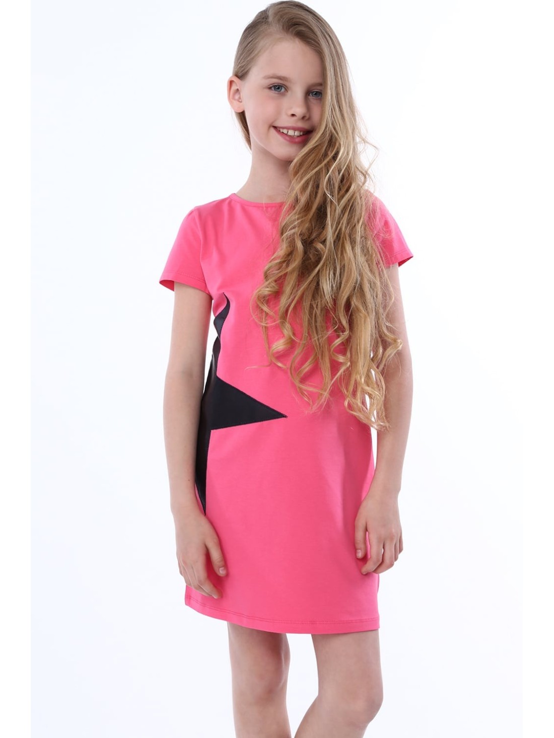 Dress with a star, pink NDZ8245 - Online store - Boutique